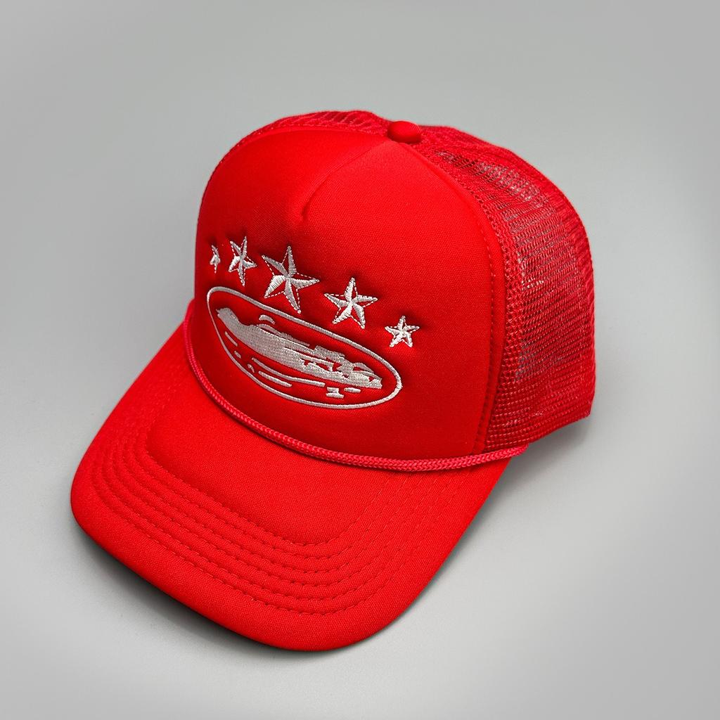 Cruise Ship Pattern Mesh Baseball Cap Summer Five-Star Breathable Sun Hat for Men Women Outdoor Beach Sun Protection Trucker Hat