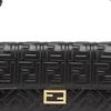 Fendi Baguette Removable Chain Shoulder Strap Flap FF Buckle Lambskin Crossbody Shoulder Bag Women bags Black 8M0498AAJDF0KUR