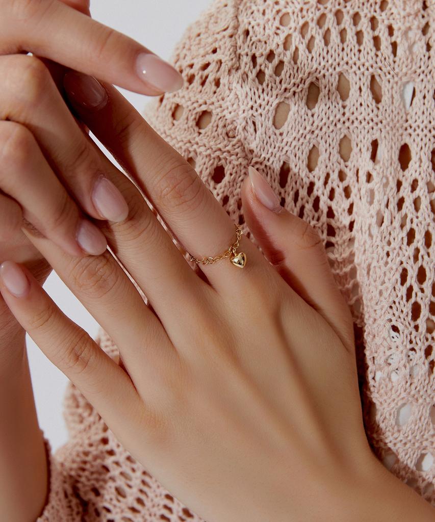 Helene Jewelry 14K Полая Маленькая Цепочка Primo Кольцо (Тип C)