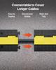 Cable Protector Ramp, 9,979 kg/axle Capacity, 1 Channel Heavy Duty Rubber Cord Hose Wire Cover, 70 x 50 mm Channel, Traffic Speed Bump with Flip-Open