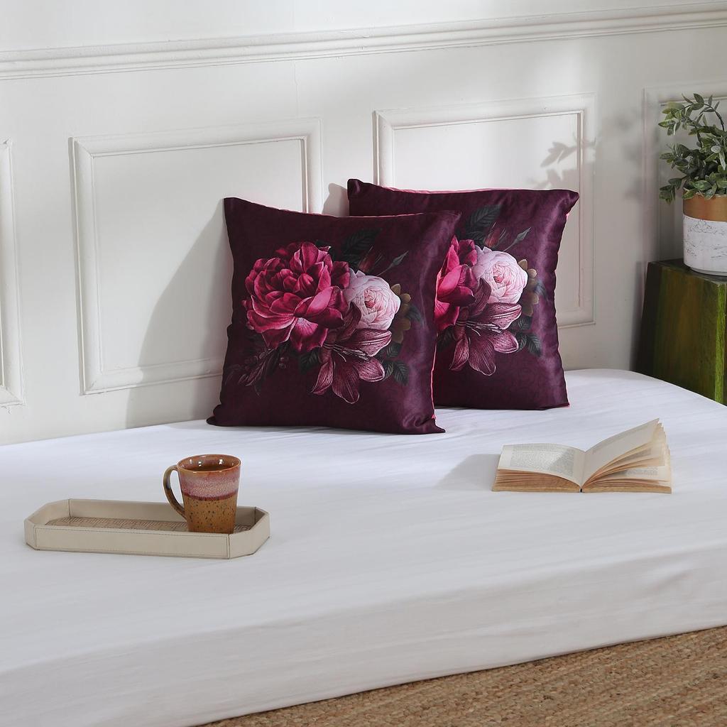 Чехол для подушки KOKO MAISON INC Rumba Rose & Fern Polystain (Упаковка из 2 шт.) | Закрытие клапаном | Цифровая печать