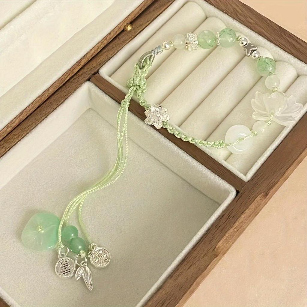 Новый плетеный браслет с бахромой и лотосом из бисера, модный регулируемый браслет в стиле ретро, ​​женские подарки на праздник и вечеринку