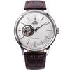 Мужской RN-AG0005S (Orient Classic Полускелетон) Круглые часы коричневые из нержавеющей стали аналоговые