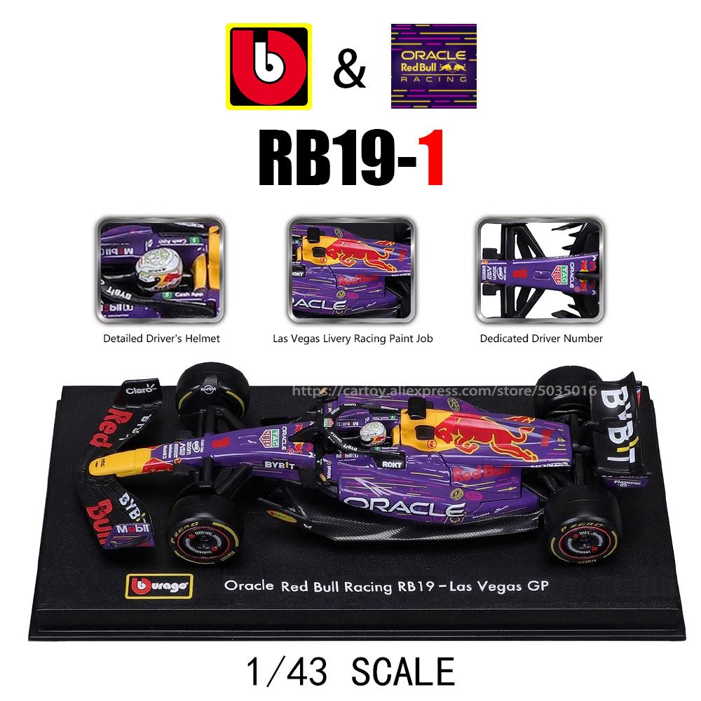Ббураго 1:43 Новая F1 Red Bull Racing Rb19 Майами 1# Ферстаппен 11# Перес Особая Покраска Формула-1 Сплав Супер Игрушечная Модель Автомобиля