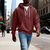 Men's Casual Solid Color Zipper Long Sleeve Hooded Sweatshirt, Everyday Zipper Casual Long Sleeve T-Shirt