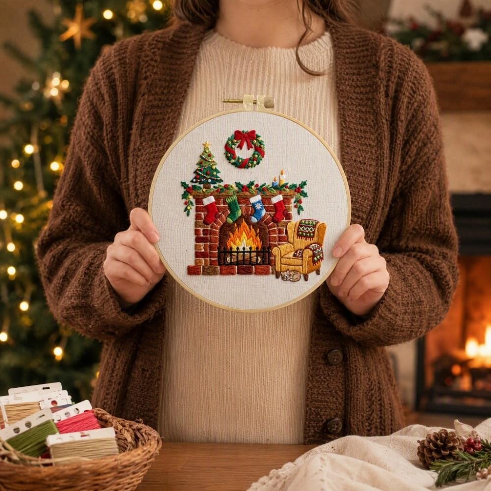DIY Christmas Embroidery Kit Elk Deer Punch Needle Kits Needlework Craft Home Decoration