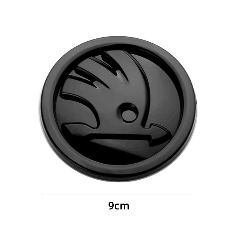 Car Sticker 2025 New 80mm 90mm ABS Emblem For Skoda Fabia 1 2 Octavia a7 RS Superb Rapid Yeti Karoq Vision Car Head Front Rear B