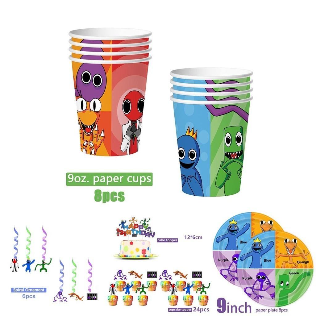 Набор для дня рождения Roblox Rainbow Friends: полный комплект с воздушными шарами, топпером для торта, баннером и многим другим!