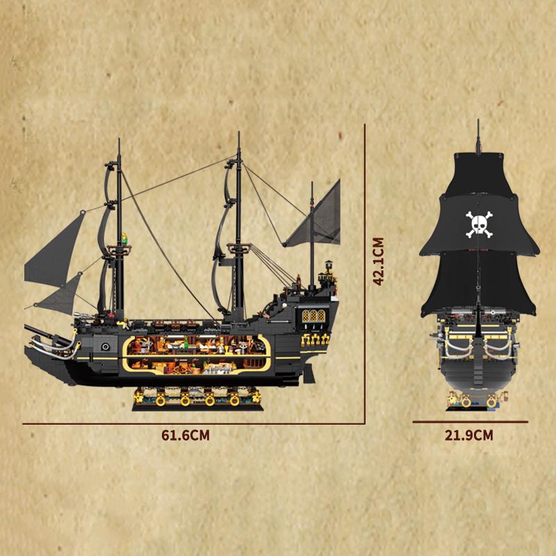 Креативные пираты Темный призрак корабль строительные блоки модель лодки Карибское приключение сборные кирпичи игрушка подарок для ребенка мальчик взрослый