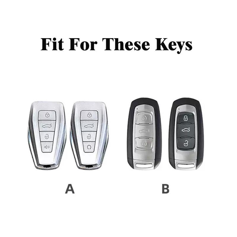 Soft TPU Car Key Case Fob Protector for Geely Coolray X6 X7 EX7 2024 Geometry C Emgrand UV GT GC9 Starray Accessories Keychain