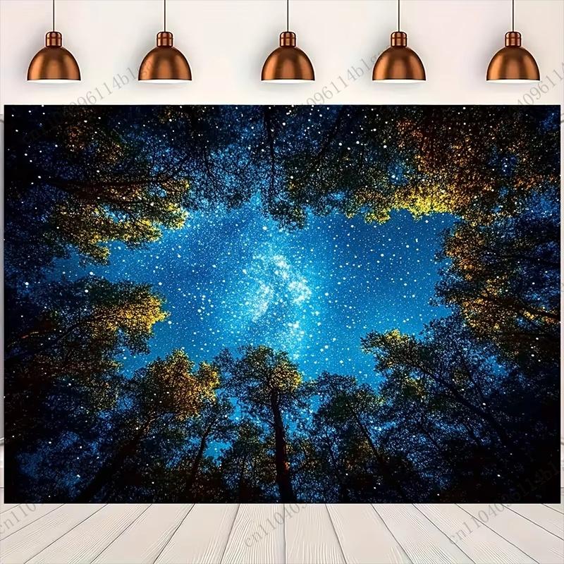 Мечтательный лесной полог и эстетический гобелен для подвешивания на стену с Млечным Путем - Фоновая ткань для спальни, общежития, для декора комнаты в общежитии
