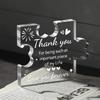 2D Flat Acrylic Puzzle Thank-you Gift Desktop Decoration Plaque, Home Decor Plaque Hanging Wall Art Decorative Garden Decoration for Room Door Signs H