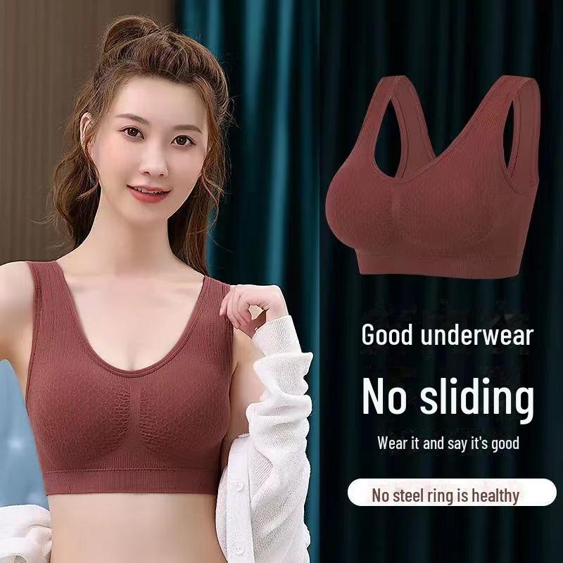 Удобный бюстгальтер-труба со сборками для женщин среднего и пожилого возраста - без стального кольца, дышащий, с боковой поддержкой, бюстгальтер-жилетка для сна