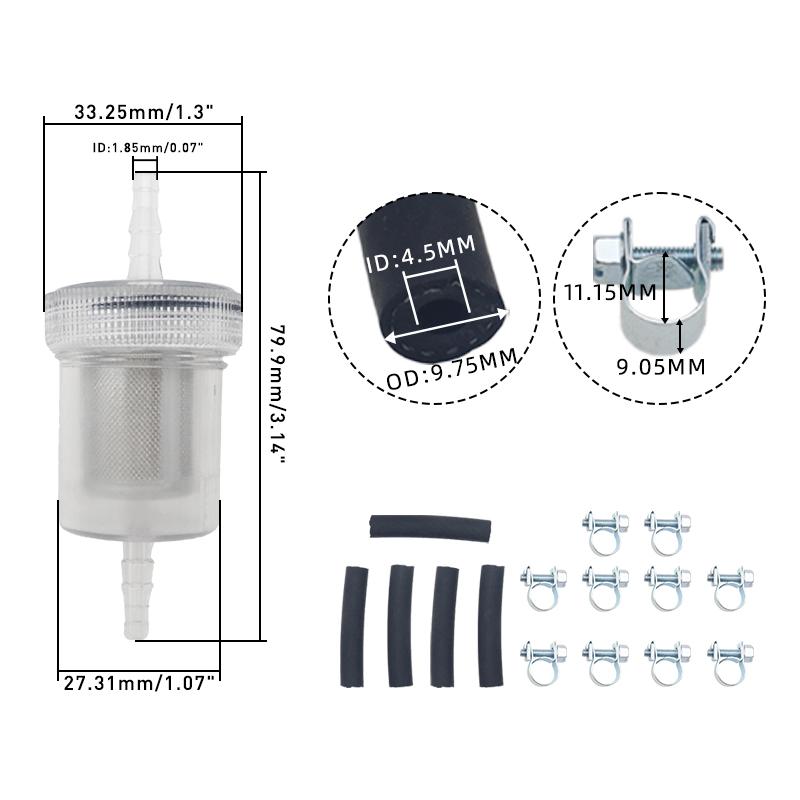 1Set 4 Meter for Webasto Eberspacher Diesel Heater Inline Fuel Filter Hose Clip Pipe Line Kit Replace Parking Heater Fuel Tank Sender Stand Pipe Kit