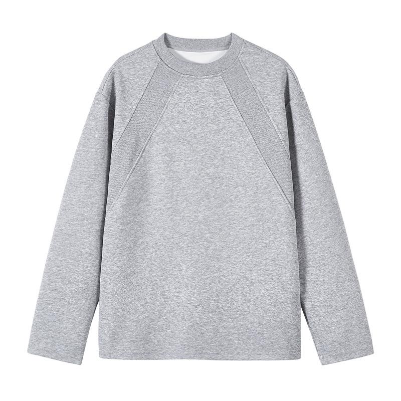 Cotton Patchwork Hoodie Loose Long Sleeved Solid Color Casual Outdoor