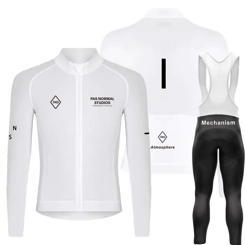 Mens Long Sleeve Cycling Jersey Set Quick Dry Breathable Road Bike Apparel Ride