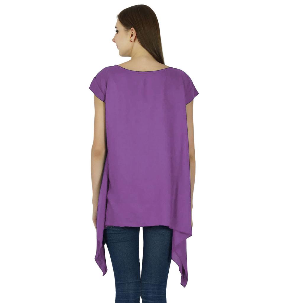 Boho Top Sundress Short Sleeve Solid Summer Beach Women Wear Casual Tunic