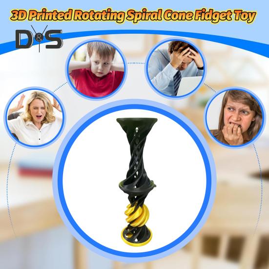 3D-печатная спиральная игрушка с запускающимся шаром, невозможная пирамида, сквозная скульптура, вихревая нить, иллюзия, снятие стресса, дети, взрослые, мини-спираль