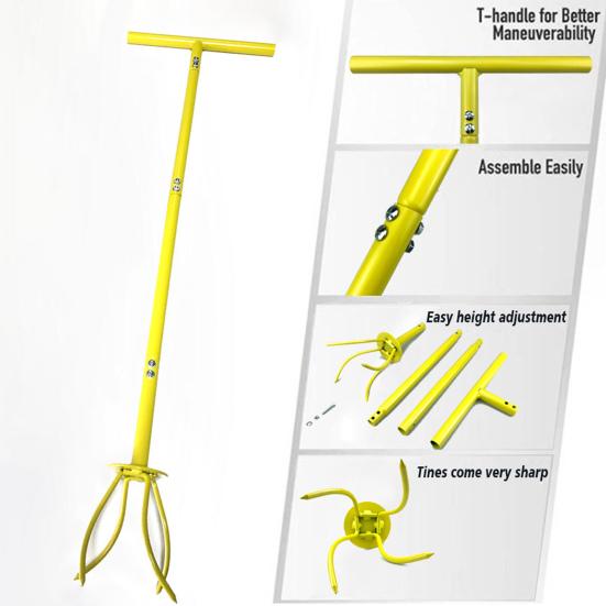 Простой в сборке ручной захват почвы с длинной ручкой, практичный садовый коготь-культиватор, инструмент для посадки