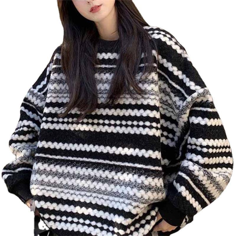 Loose Mid To Long Length Sweater for Women Autumn and Winter Outfit Design Sense Top