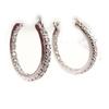[D1171] - White 'Cristal Plénitude' Silver Hoop Earrings 22 Mm
