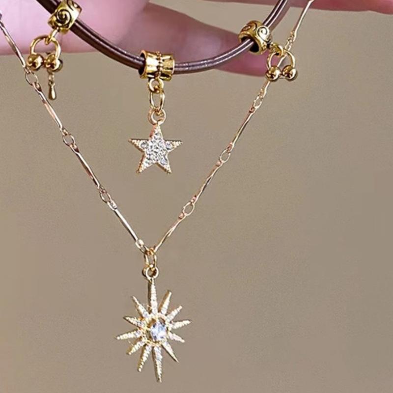 Maillard vintage stacked necklace female sweet cool babes wind collarbone chain bohemian accessories choker neck chain