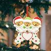 Love Christmas Brown Bear Pendant Cartoon DIY Name Pendants Christmas Tree Decoration  Family Party