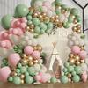 Sage Green Balloons Garlans White Sand Pastel Pink Gold Balloon Arch Kit Baby Shower Gender Reveal Kid Birthday Party Decoration