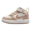 Nike Court Borough Leather Mid 2 Удобные Универсальные Нескользящие Прочные Высокие Кроссовки для Ходьбы Детская Обувь Белый Розовый CD7784-125