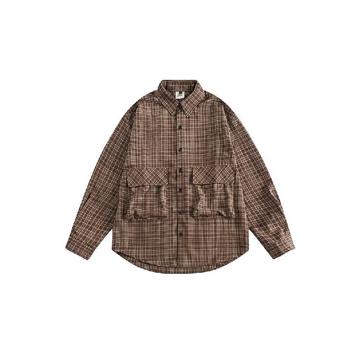 Рубашка мужская в гонконгском стиле, клетчатая, повседневная, в корейском стиле, модная, подходящая ко всему и красивая, супер популярная мужская рубашка, мешковатое пальто