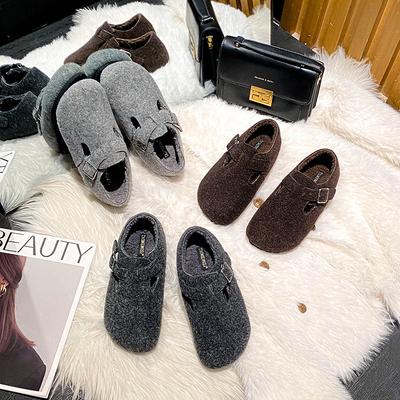 A267 искусственная шерстяная шерсть теплая ленивый мешок голова пряжка одним словом с пушистой толстой подошвой