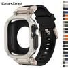 Ремешок+Чехол для Apple Watch Band Ultra 2 49 мм 44 мм 45 мм Защитный чехол из ТПУ Силиконовый браслет для IWatch Series 9 8 7 6 5 4