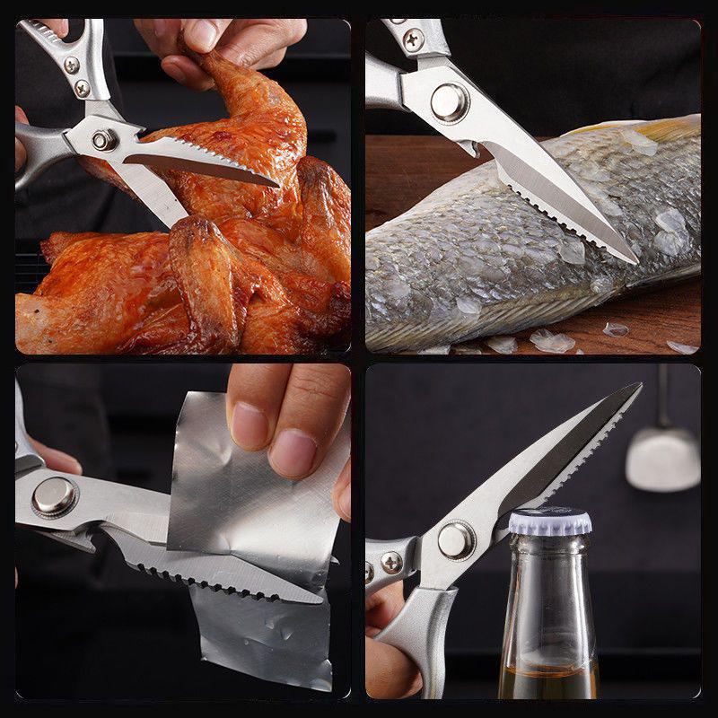 Heavy-Duty Stainless Steel Kitchen Scissors for Chicken, Fish, and Multi-Function Use