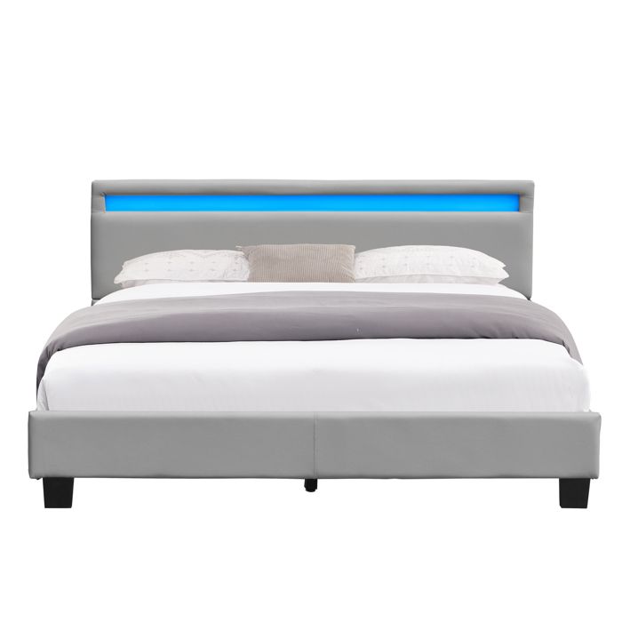 Lit - LJ - Angel - 180x200 cm - Tête de Lit avec Éclairage LED - Confortable - Design Contemporain