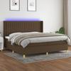 VidaXL Slat Bed Base with Mattress and LEDs, Upholstered Bed with Headboard, Double Bed, Adult Bedroom Bed, 3139064
