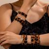 Trendy Leopard Print Leather Bracelets: Vintage Style with Open Design