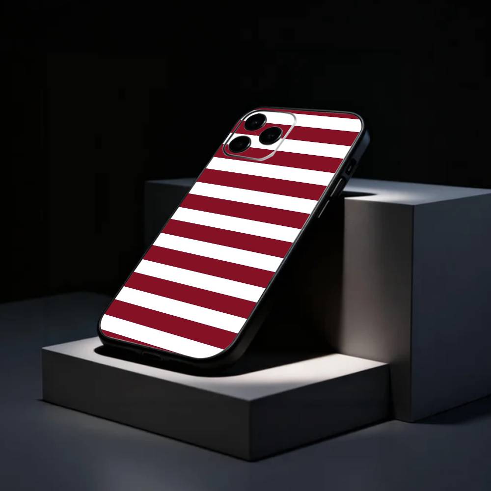 B-Бордовый Белая Полоска Чехол Для Телефона Силиконовый Мягкий Для IPhone 17 16 15 14 13 12 11 X XR Plus Pro Max Plus