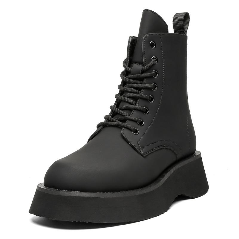 2024 мужские новые ботинки Мартин высокие на шнуровке на толстой подошве увеличивающие рост британские универсальные рабочие ботинки мужские 22310-J