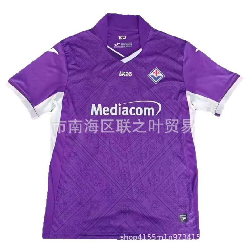 Домашняя футболка Fiorentina '-2027 Мужская с коротким рукавом Футбольная форма для взрослых Игроков Матчевая одежда Осень Зима