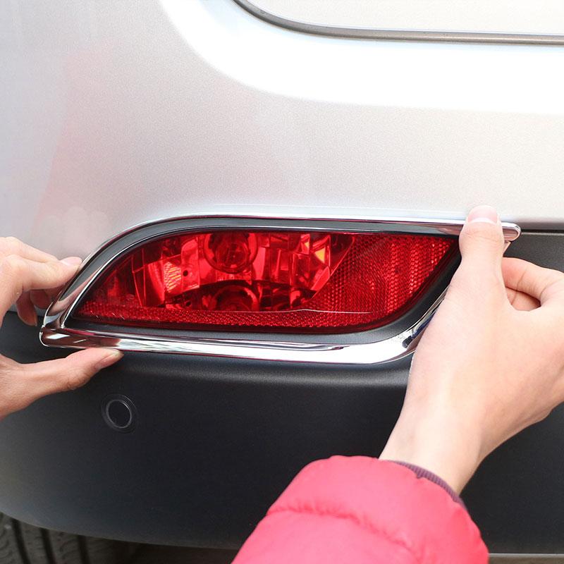 2pcs Rear Bumper Fog Light Lamp Cover Trim for Jeep Compass 2017 -2023 ABS Chrome Car Accessories Tail Foglight Bezel Trims