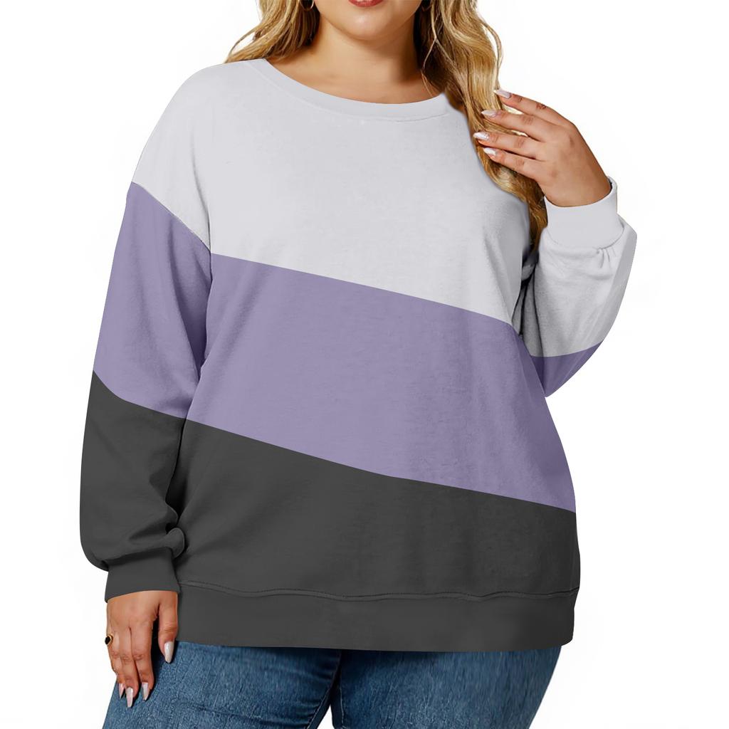 Plus Size Sweatshirt For  Women Oversized Crewneck Long Sleeve Pullover Tops