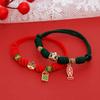 Ошейник для домашних животных, регулируемый, ручной работы, плетеный, с подвеской в китайском стиле, в виде льва, маленькой собаки, щенка, кошки, ожерелье для фотографии