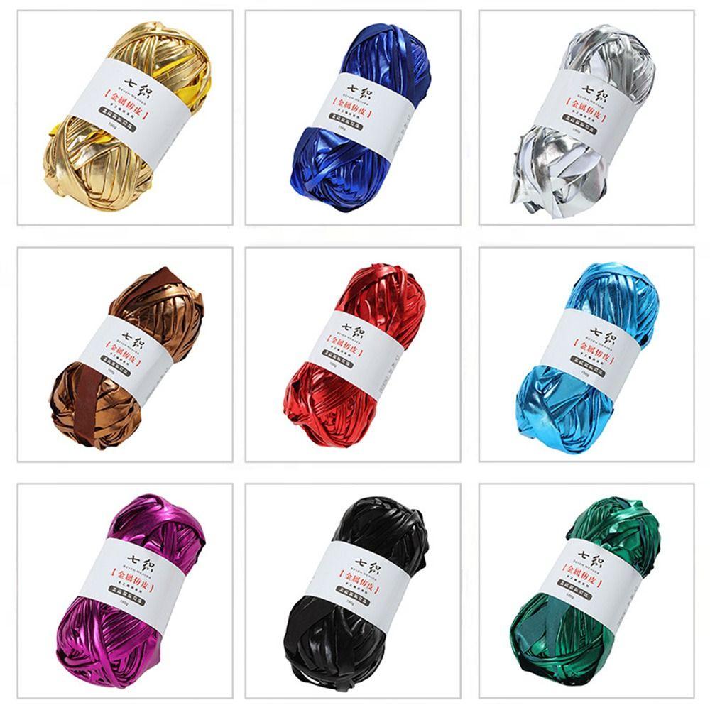 Shiny Faux Leather Yarn Elastic Crochet Yarn Craft Supplies Knitting Yarn Sewing