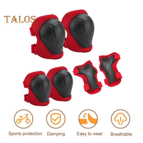 6 шт./компл. детский защитный комплект для катания на коньках с наколенником, локтем, защитой запястья, защитой для роликовых коньков, скейтборда, самоката, велосипеда, защитным снаряжением для езды на велосипеде