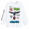 Children's Sweatshirt Retro Game Style Printed Sweatshirt Black Creature White Long Sleeve Children's Shirt Cotton Polyester O-Neck Birthday Gift
