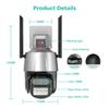 8-мегапиксельная IP-камера Wi-Fi, 4K, камера безопасности с двумя объективами, уличная 4K, автоматическое отслеживание, сирена, сигнализация, видеонаблюдение P2P ICsee CCTV PTZ Alexa
