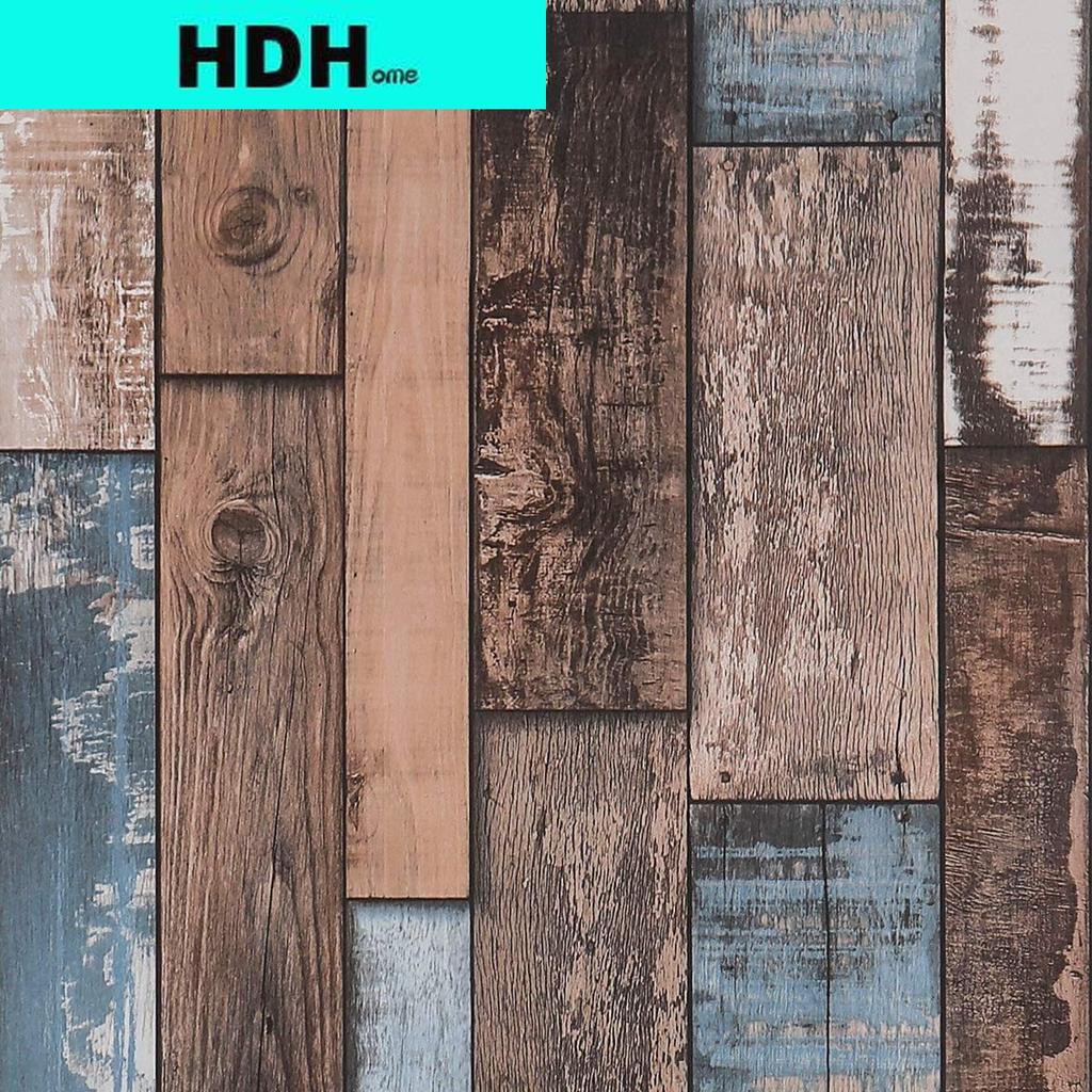 Teal Wood Wall Cover Stick And Peel Shiplap Wall Paper Self Adhesive Wood Contact Paper Decorative Vintage Removable Water-Repellent