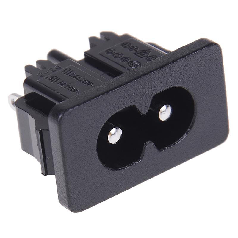 5Pcs Ac250V 2.5A Iec320 C8 Male 2 Pins Power Inlet Socket Connector