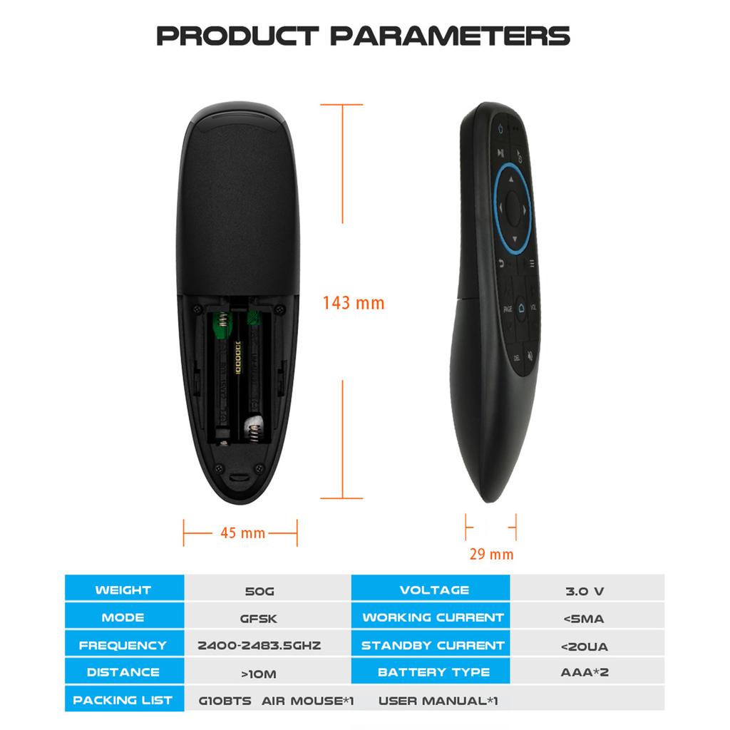 G10BTS Remote Control Bluetooth 5.0 Air Mouse IR Learning Gyroscope Wireless Infrared Remote