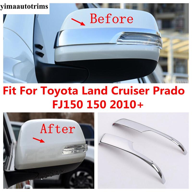 ABS Chrome Rearview Mirror Rubbing Strip Cover Kit Trim Accessories Exterior For Toyota Land Cruiser Prado FJ150 150 2010 -